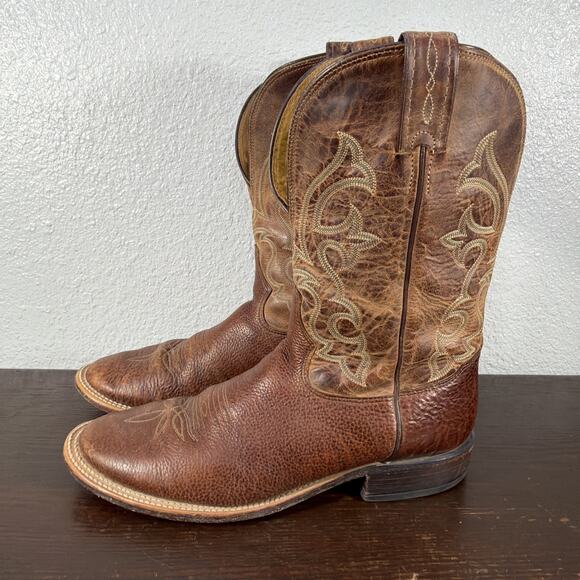 Tony Lama Men’s 7941 Cognac Conquistador 11 D Leather Western Cowboy Boots EUC main image 5